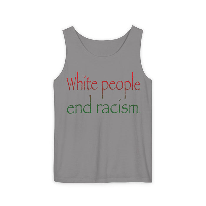 White People End Racism Cotton Tank Top