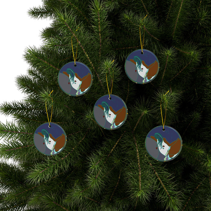 Full Moon Rising Ceramic Ornament (1, 3, 5, or 10 pcs  Sets