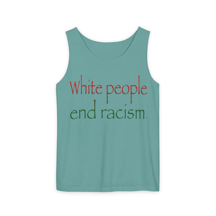 White People End Racism Cotton Tank Top