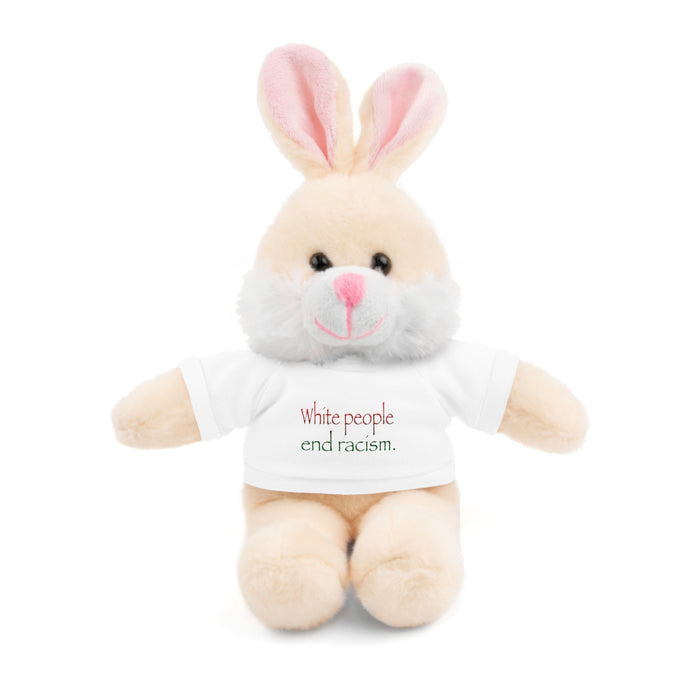 White People End Racism Stuffed Animal - Small