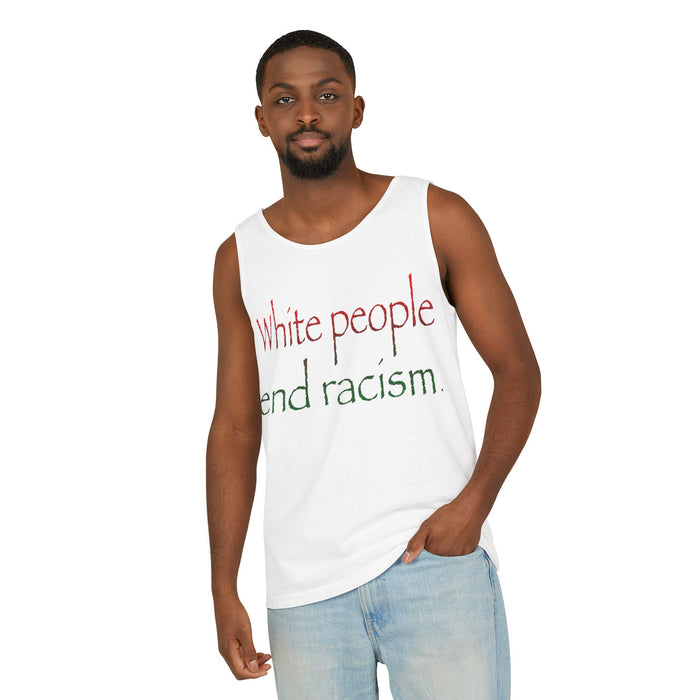 White People End Racism Cotton Tank Top