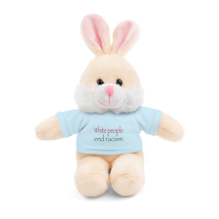 White People End Racism Stuffed Animal - Small