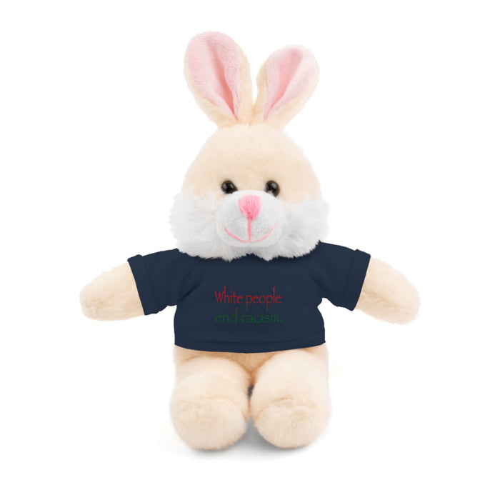 White People End Racism Stuffed Animal - Small