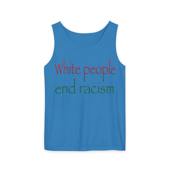 White People End Racism Cotton Tank Top