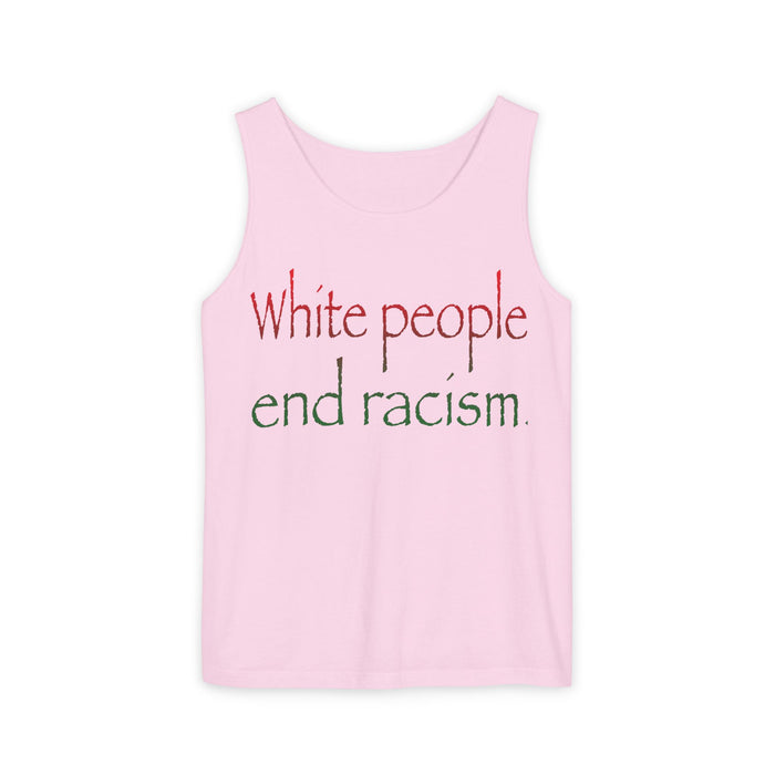 White People End Racism Cotton Tank Top