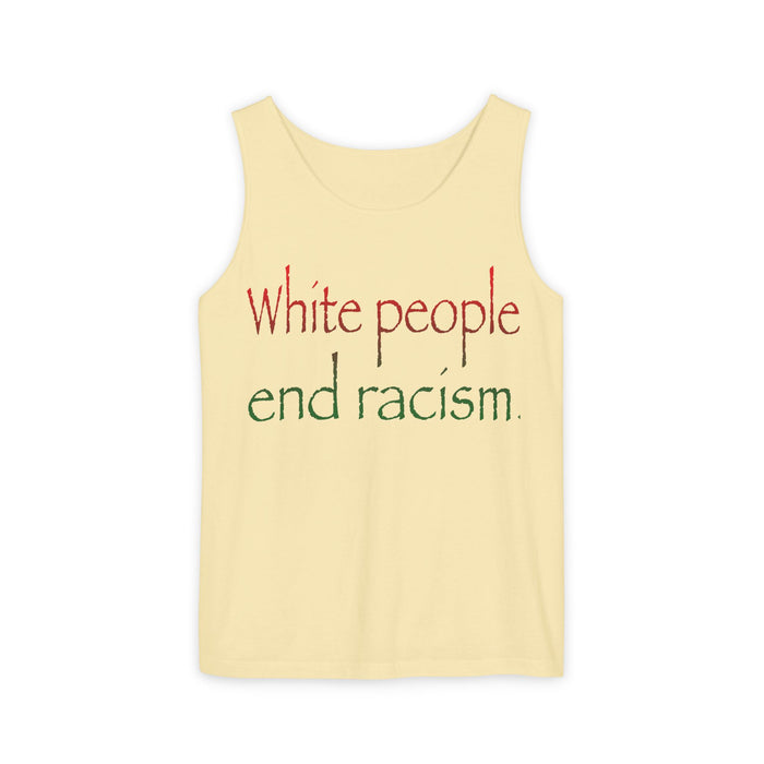 White People End Racism Cotton Tank Top