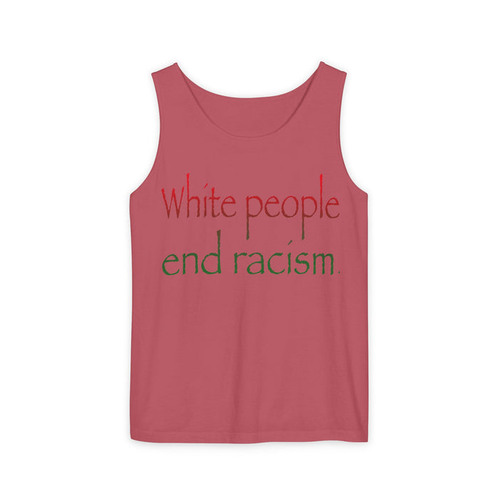 White People End Racism Cotton Tank Top