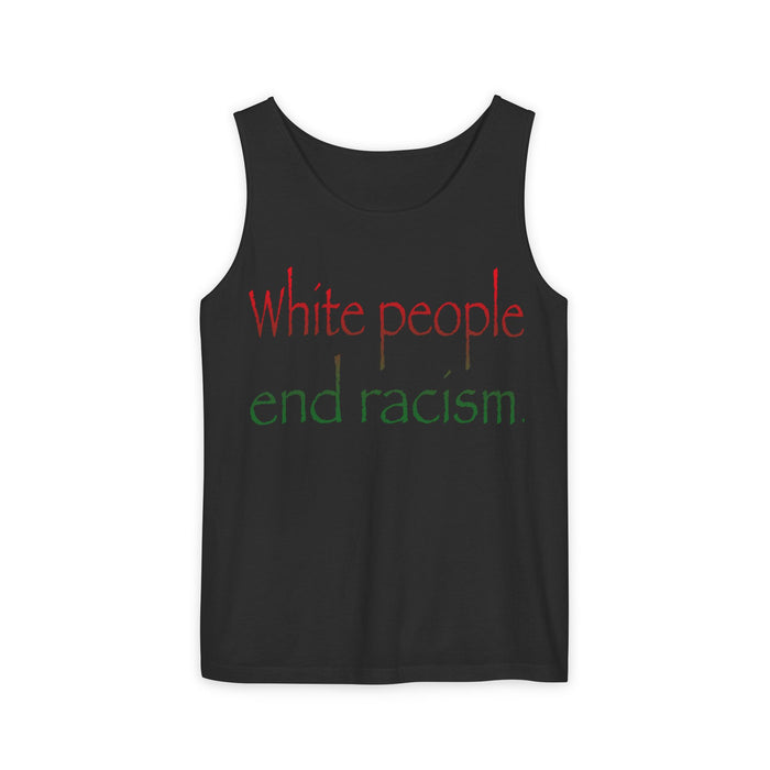 White People End Racism Cotton Tank Top