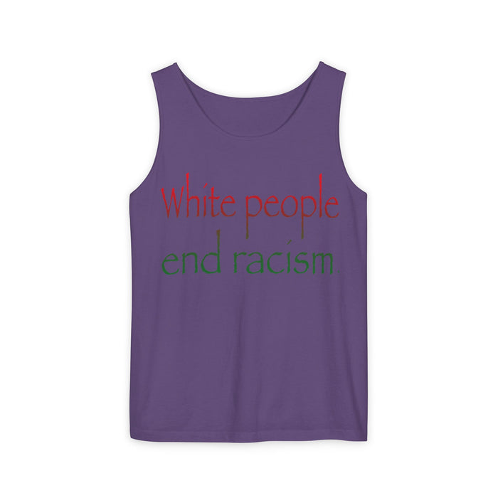 White People End Racism Cotton Tank Top