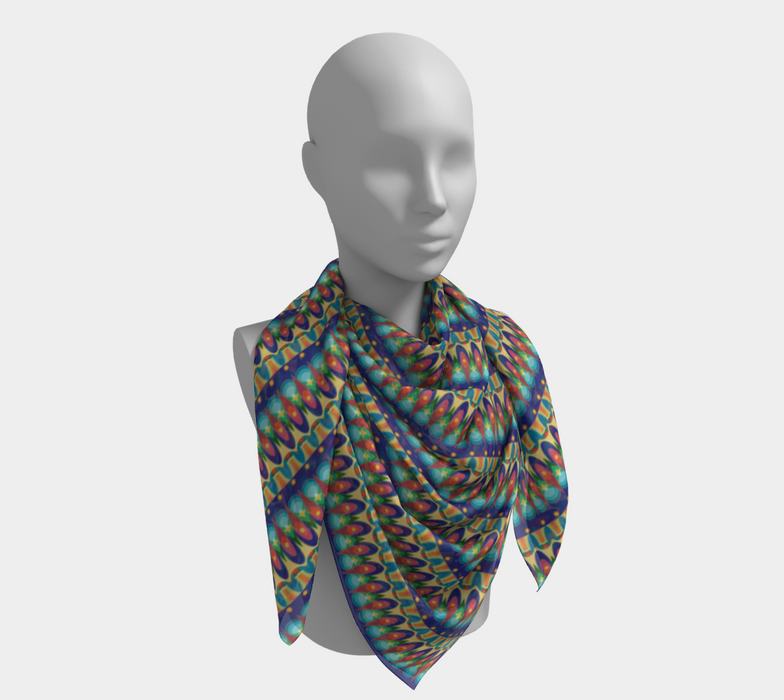 Our Scared Temples Square Silk Scarf