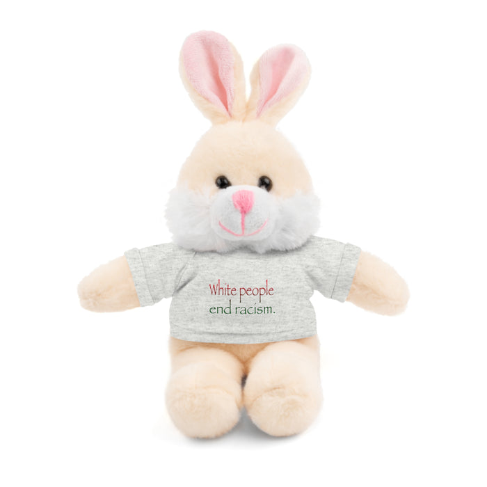 White People End Racism Stuffed Animal - Small