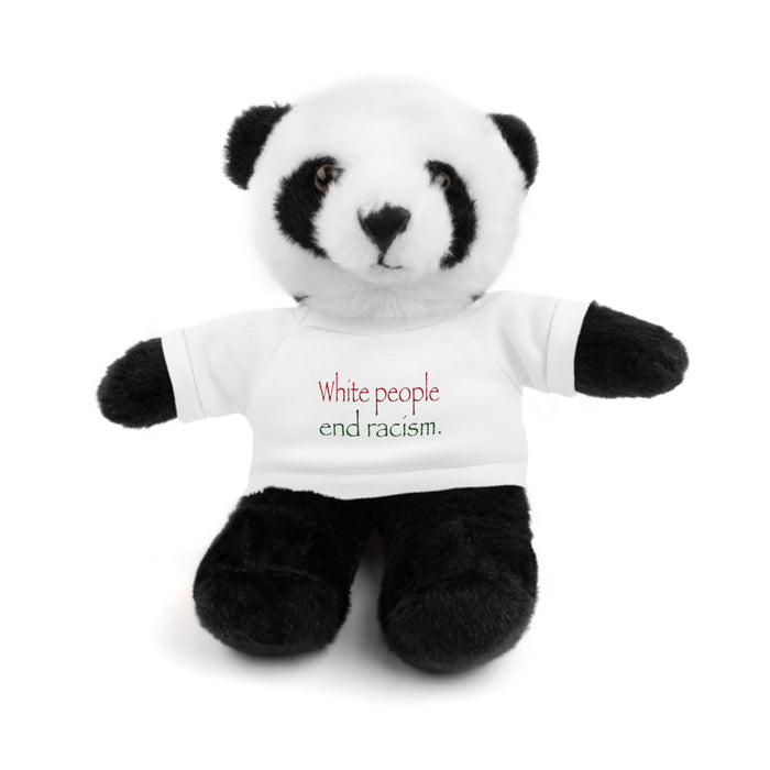 White People End Racism Stuffed Animal - Small