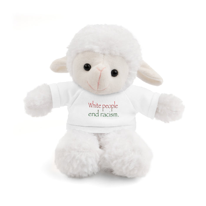 White People End Racism Stuffed Animal - Small