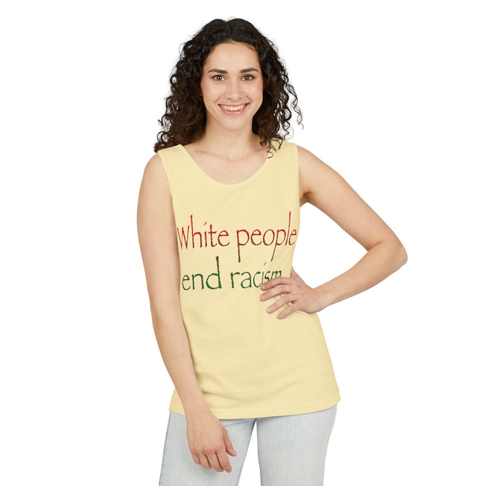 White People End Racism Cotton Tank Top