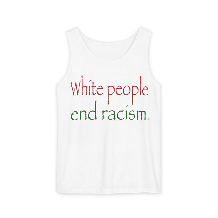 White People End Racism Cotton Tank Top