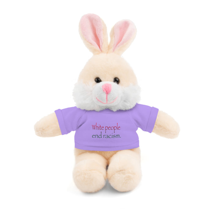 White People End Racism Stuffed Animal - Small