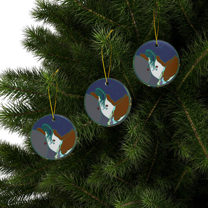 Full Moon Rising Ceramic Ornament (1, 3, 5, or 10 pcs  Sets