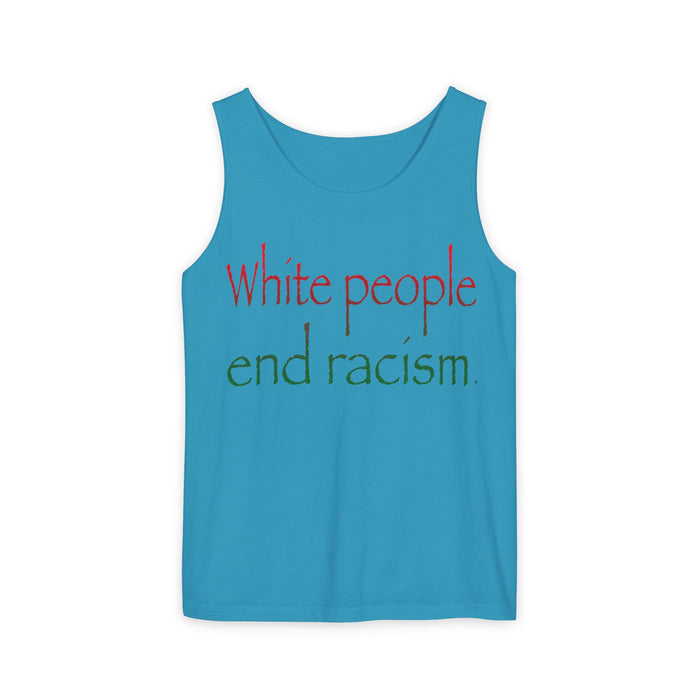 White People End Racism Cotton Tank Top