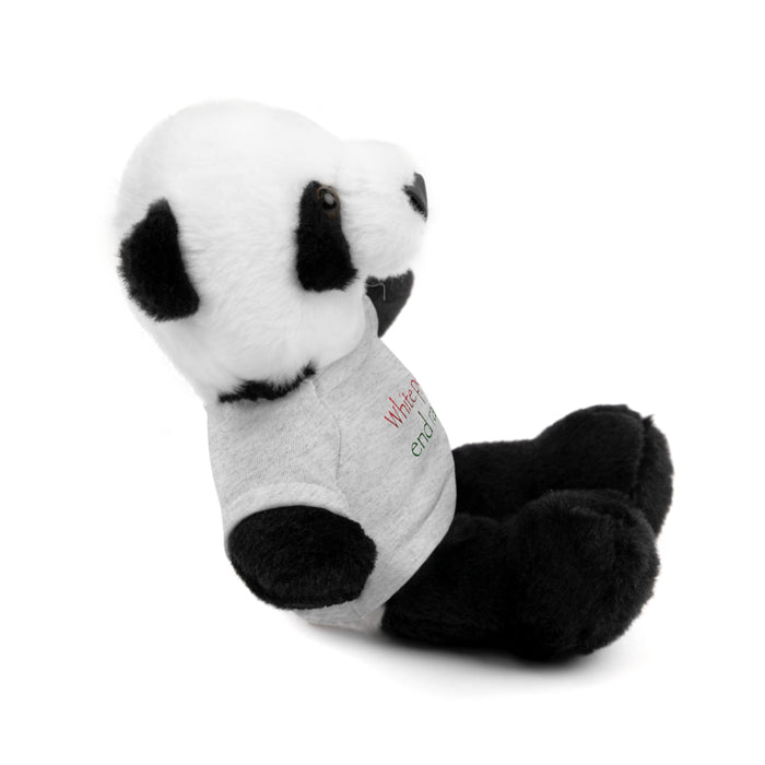 White People End Racism Stuffed Animal - Small