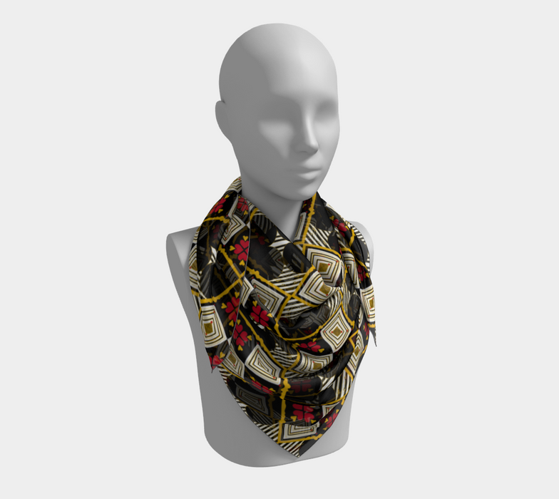 Issa Black Love Thang Square Silk Scarf