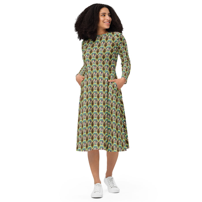 A Cellular Womb-In Midi Dress